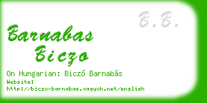 barnabas biczo business card