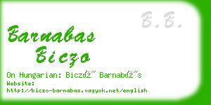 barnabas biczo business card